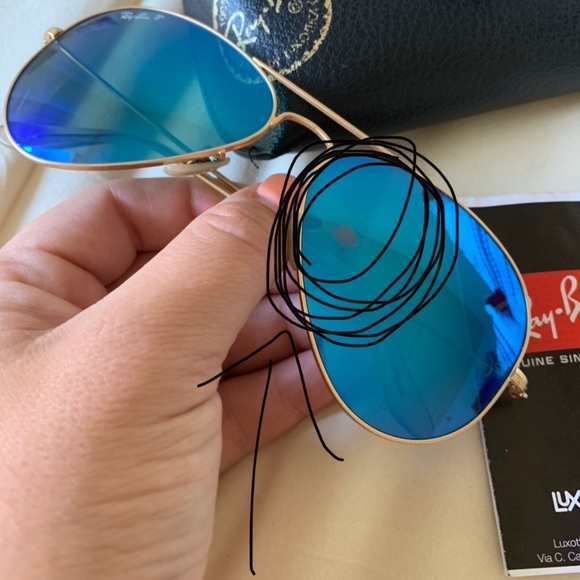 Ray Ban Polarized Aviators - Blue Lens